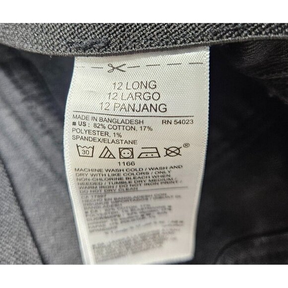 (3/$35) Old Navy Size 12 Long Skinny Mid Rise Pull On Stretch Grey Black Jeans - Picture 5 of 11